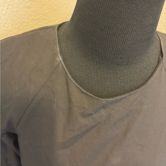 English Factory Black Puff Sleeve Baby Doll Dress A Line Fit Flare Cotton M - Picture 2 of 9